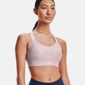 Under Armour Infinity High Impact Wireless Sports Bra Pink XS Crossback Workout